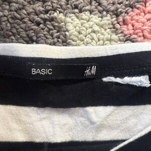 H&M Monochrome Striped Basic Tee